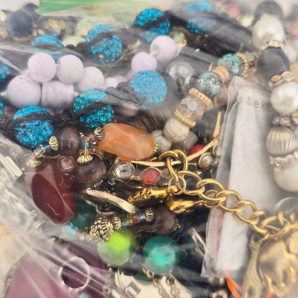 7lb Jewelry Craft Bag #1 - Bulk Lot Assorted Upcycle Broken Chains Beads & More - Picture 5 of 10